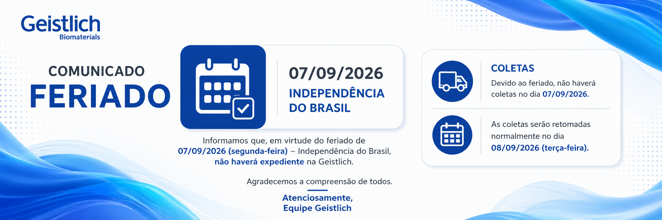 Feriado 07 de Setembro 2026